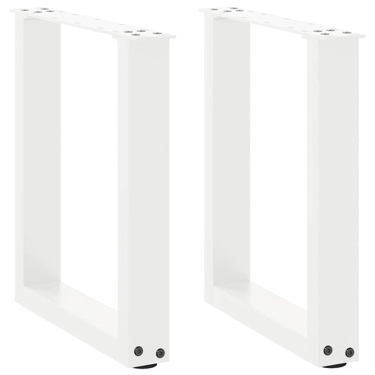 vidaXL Coffee Table Legs U-Shaped 2 pcs White 38x(42-43) cm Steel