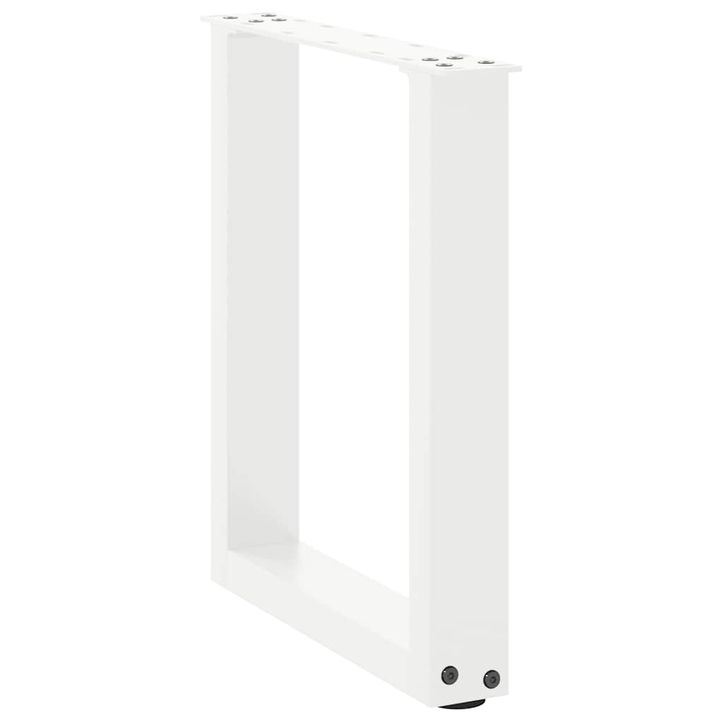 vidaXL Coffee Table Legs U-Shaped 2 pcs White 38x(42-43) cm Steel