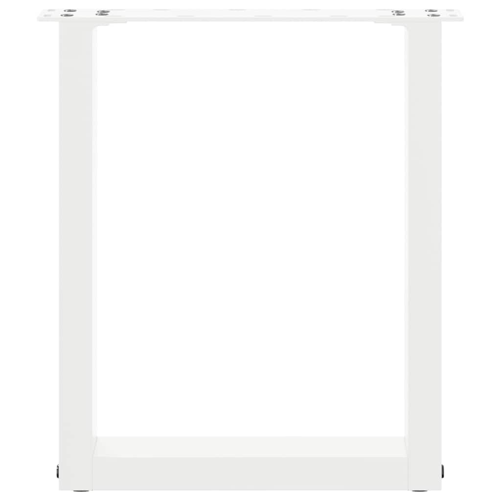 vidaXL Coffee Table Legs U-Shaped 2 pcs White 38x(42-43) cm Steel