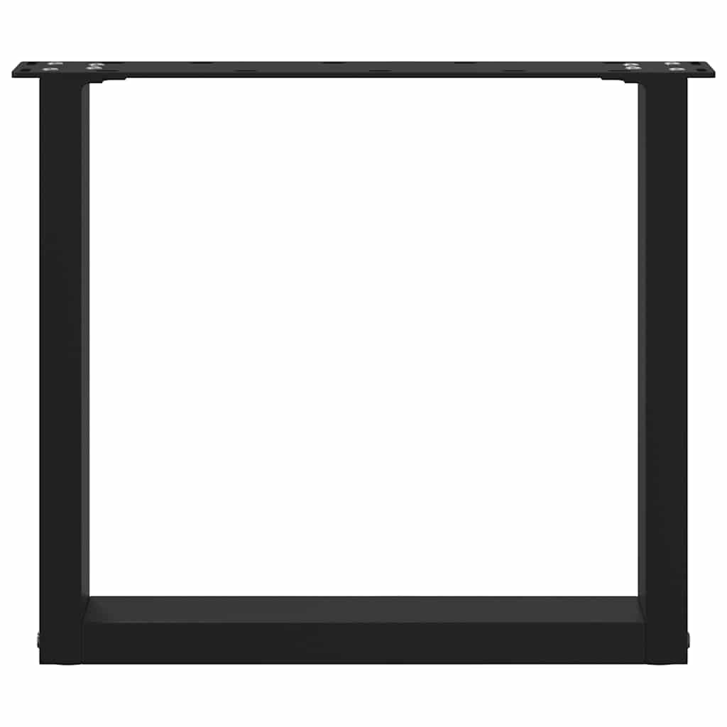 vidaXL Coffee Table Legs U-Shaped 2 pcs Black 50x(42-43) cm Steel
