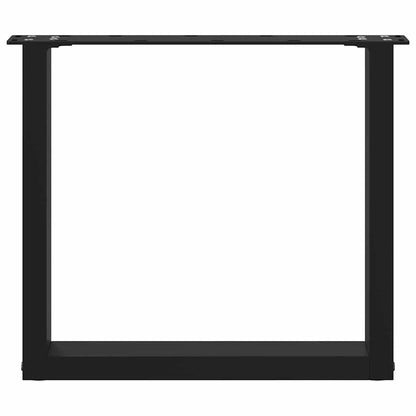 vidaXL Coffee Table Legs U-Shaped 2 pcs Black 50x(42-43) cm Steel