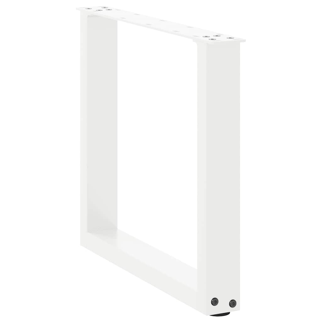 vidaXL Coffee Table Legs U-Shaped 2 pcs White 50x(42-43) cm Steel
