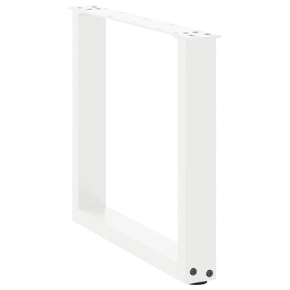 vidaXL Coffee Table Legs U-Shaped 2 pcs White 50x(42-43) cm Steel
