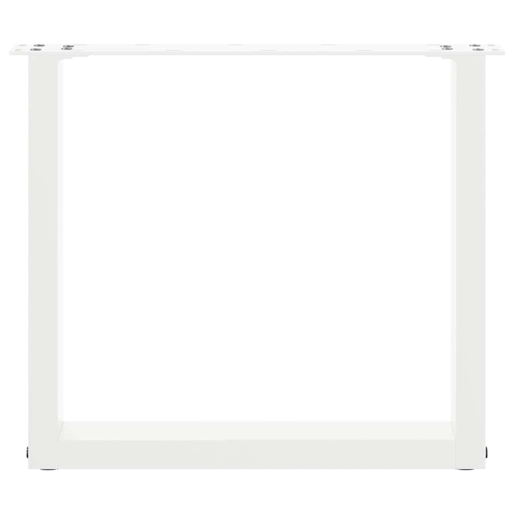 vidaXL Coffee Table Legs U-Shaped 2 pcs White 50x(42-43) cm Steel