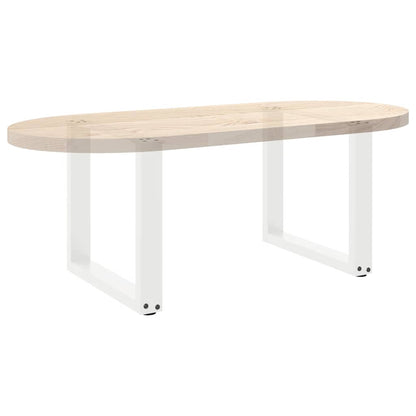 vidaXL Coffee Table Legs U-Shaped 2 pcs White 50x(42-43) cm Steel