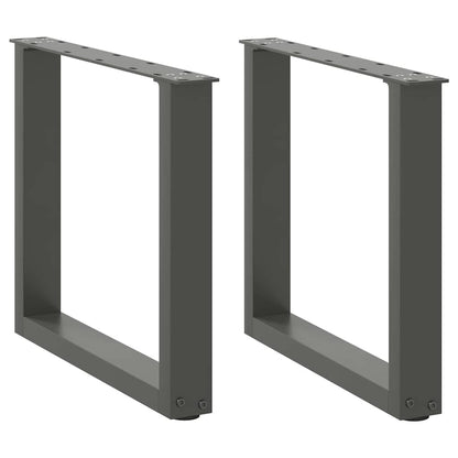 vidaXL Coffee Table Legs U-Shaped 2 pcs Anthracite 50x(42-43) cm Steel