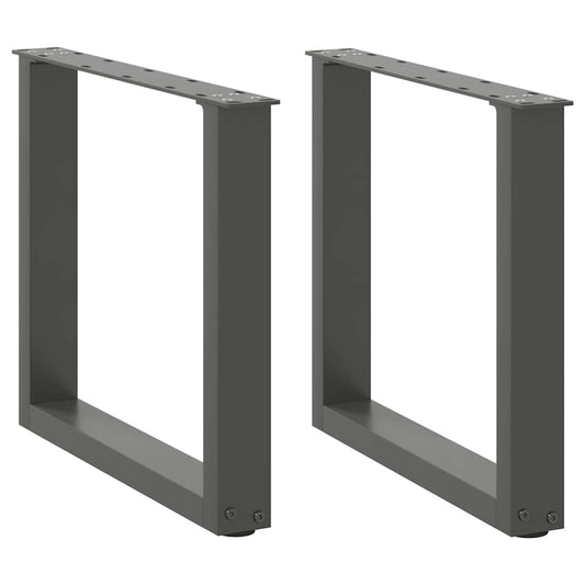 vidaXL Coffee Table Legs U-Shaped 2 pcs Anthracite 50x(42-43) cm Steel