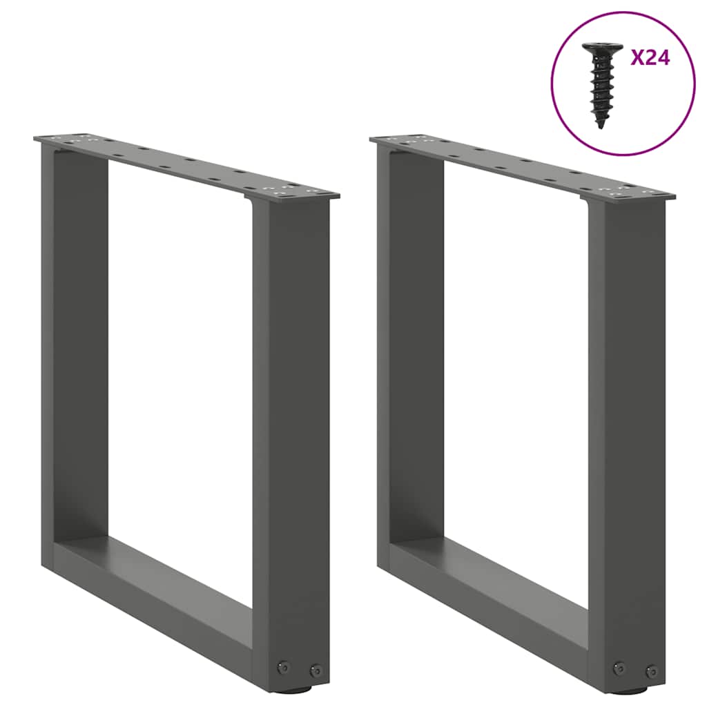 vidaXL Coffee Table Legs U-Shaped 2 pcs Anthracite 50x(42-43) cm Steel