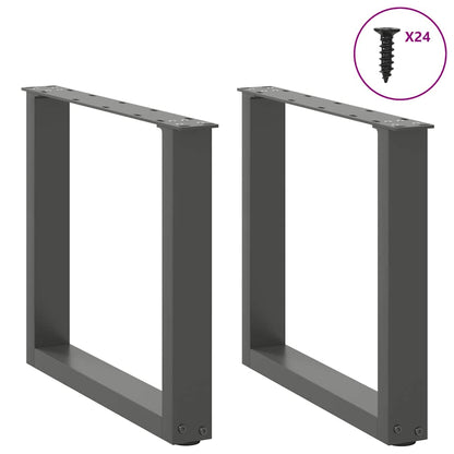 vidaXL Coffee Table Legs U-Shaped 2 pcs Anthracite 50x(42-43) cm Steel