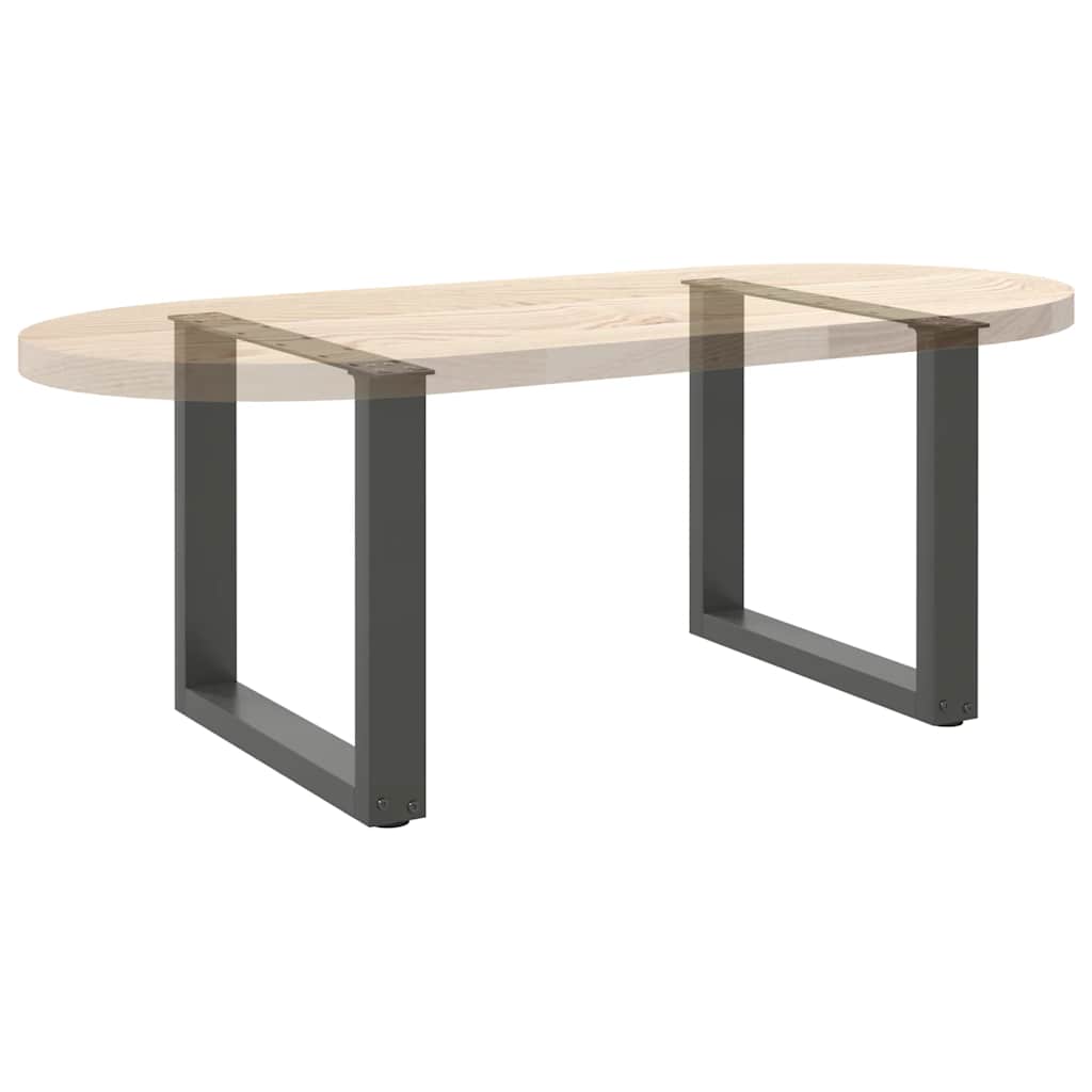 vidaXL Coffee Table Legs U-Shaped 2 pcs Anthracite 50x(42-43) cm Steel