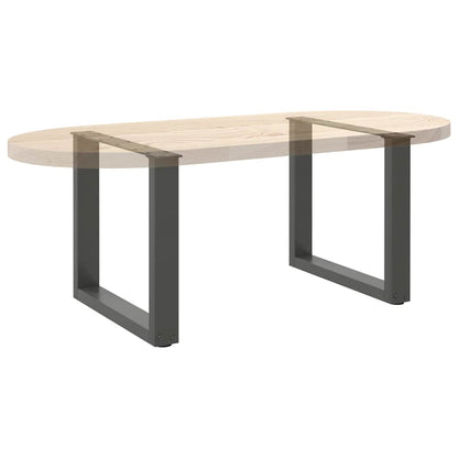 vidaXL Coffee Table Legs U-Shaped 2 pcs Anthracite 50x(42-43) cm Steel