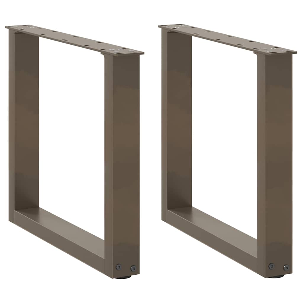 vidaXL Coffee Table Legs U-Shaped 2 pcs Natural Steel 50x(42-43) cm Steel