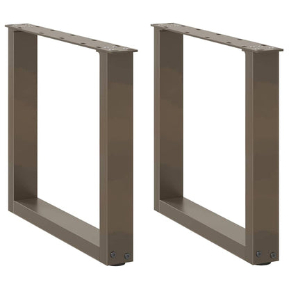 vidaXL Coffee Table Legs U-Shaped 2 pcs Natural Steel 50x(42-43) cm Steel