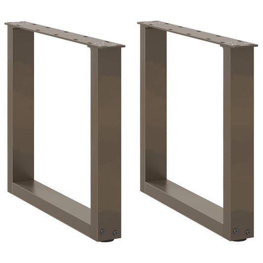 vidaXL Coffee Table Legs U-Shaped 2 pcs Natural Steel 50x(42-43) cm Steel