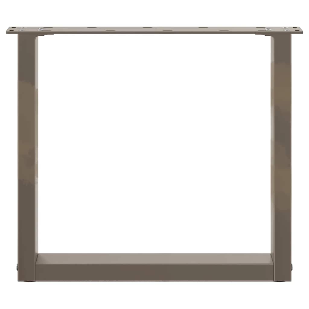 vidaXL Coffee Table Legs U-Shaped 2 pcs Natural Steel 50x(42-43) cm Steel