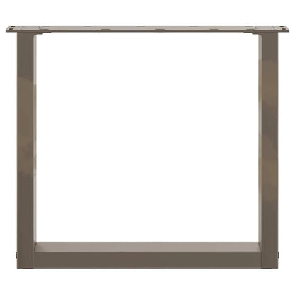 vidaXL Coffee Table Legs U-Shaped 2 pcs Natural Steel 50x(42-43) cm Steel