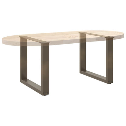 vidaXL Coffee Table Legs U-Shaped 2 pcs Natural Steel 50x(42-43) cm Steel