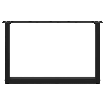vidaXL Coffee Table Legs U-Shaped 2 pcs Black 60x(42-43) cm Steel