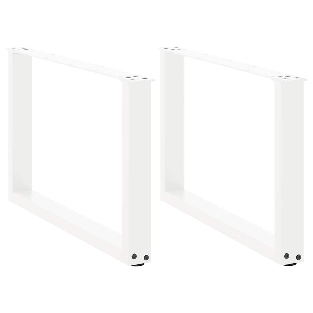 vidaXL Coffee Table Legs U-Shaped 2 pcs White 60x(42-43) cm Steel
