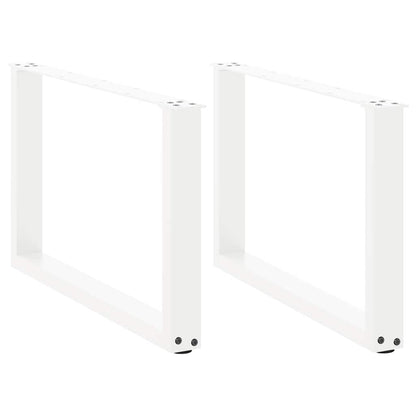 vidaXL Coffee Table Legs U-Shaped 2 pcs White 60x(42-43) cm Steel