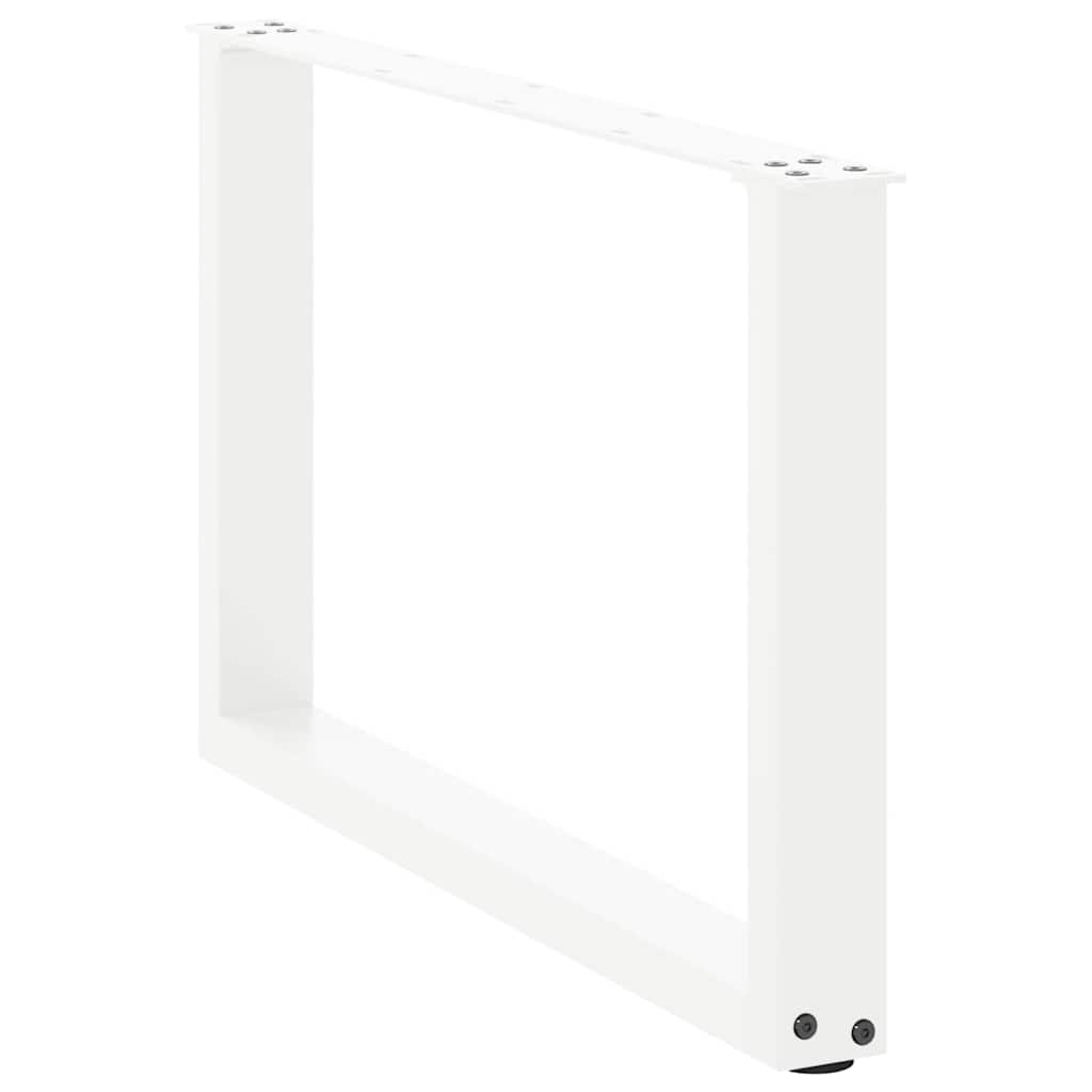 vidaXL Coffee Table Legs U-Shaped 2 pcs White 60x(42-43) cm Steel