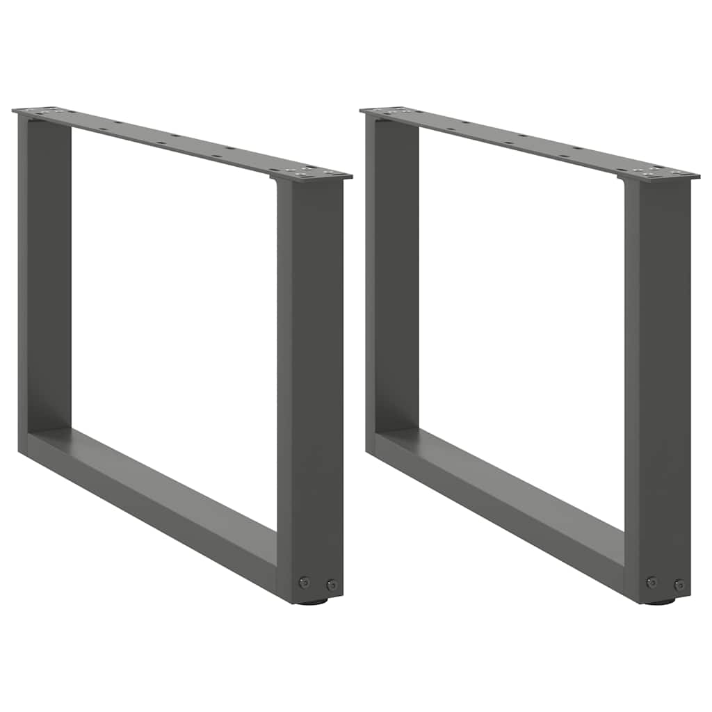 vidaXL Coffee Table Legs U-Shaped 2 pcs Anthracite 60x(42-43) cm Steel