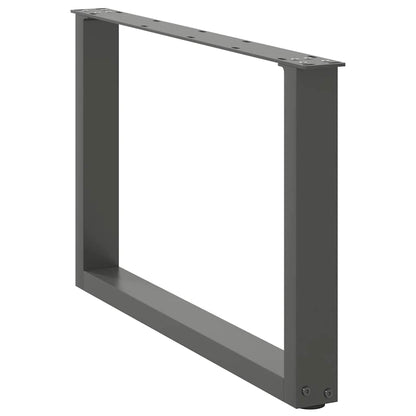vidaXL Coffee Table Legs U-Shaped 2 pcs Anthracite 60x(42-43) cm Steel