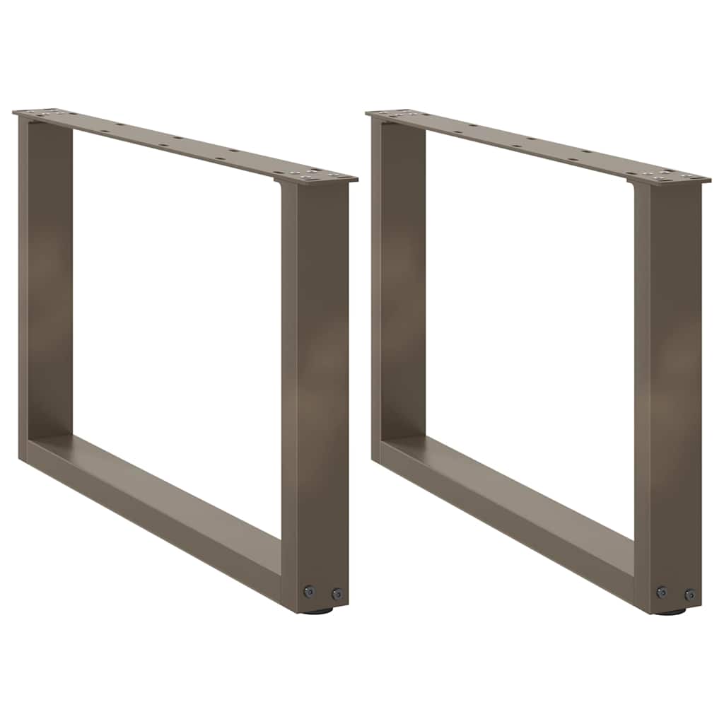 vidaXL Coffee Table Legs U-Shaped 2 pcs Natural Steel 60x(42-43) cm Steel
