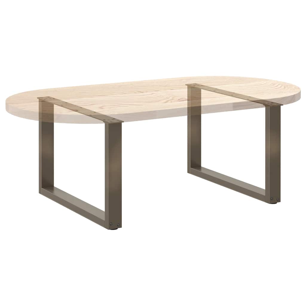 vidaXL Coffee Table Legs U-Shaped 2 pcs Natural Steel 60x(42-43) cm Steel