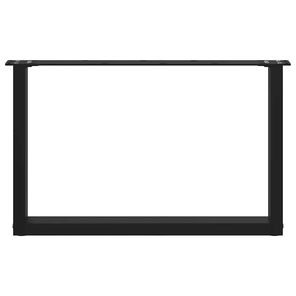 vidaXL Coffee Table Legs U-Shaped 2 pcs Black 70x(42-43) cm Steel