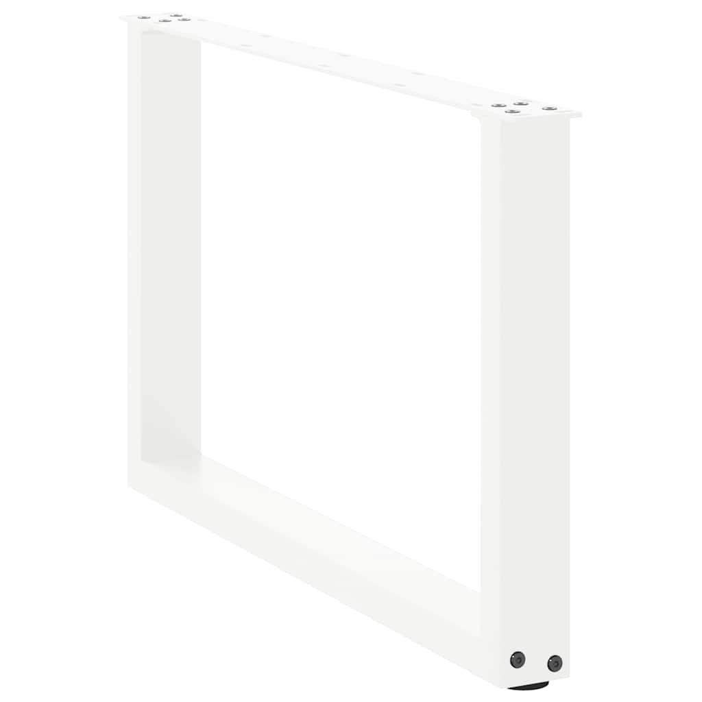 vidaXL Coffee Table Legs U-Shaped 2 pcs White 70x(42-43) cm Steel