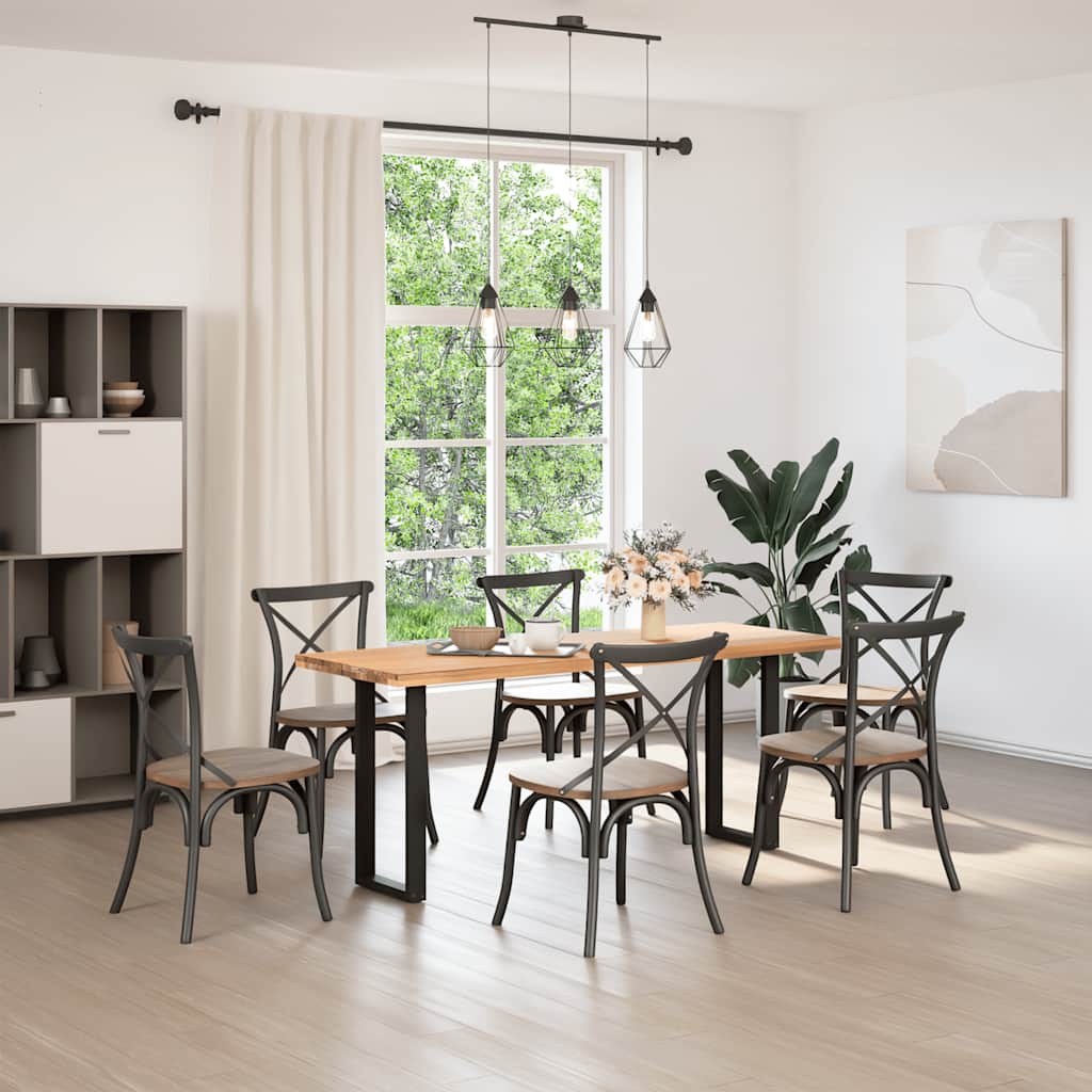 vidaXL Console Table Legs U-Shaped 2 pcs Black 28x(72-73) cm Steel