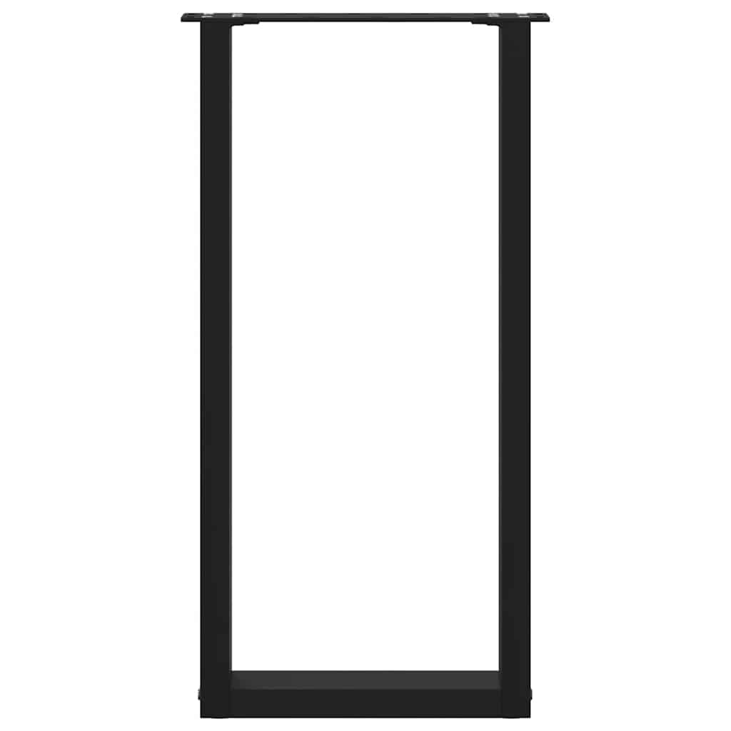 vidaXL Console Table Legs U-Shaped 2 pcs Black 28x(72-73) cm Steel
