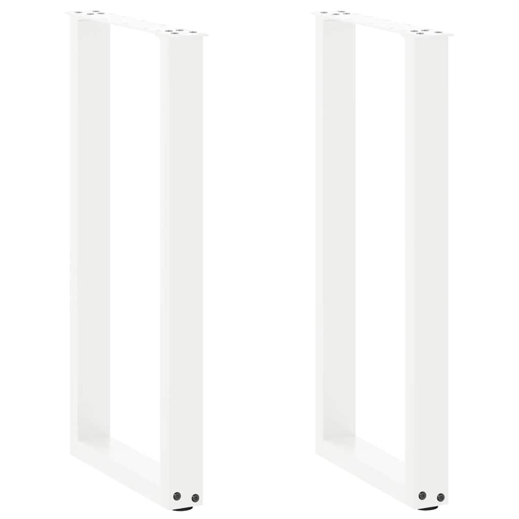 vidaXL Console Table Legs U-Shaped 2 pcs White 28x(72-73) cm Steel