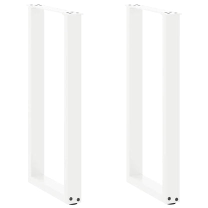 vidaXL Console Table Legs U-Shaped 2 pcs White 28x(72-73) cm Steel