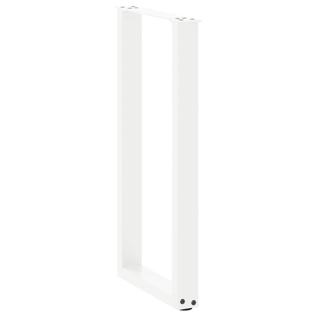 vidaXL Console Table Legs U-Shaped 2 pcs White 28x(72-73) cm Steel
