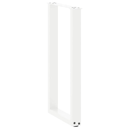 vidaXL Console Table Legs U-Shaped 2 pcs White 28x(72-73) cm Steel