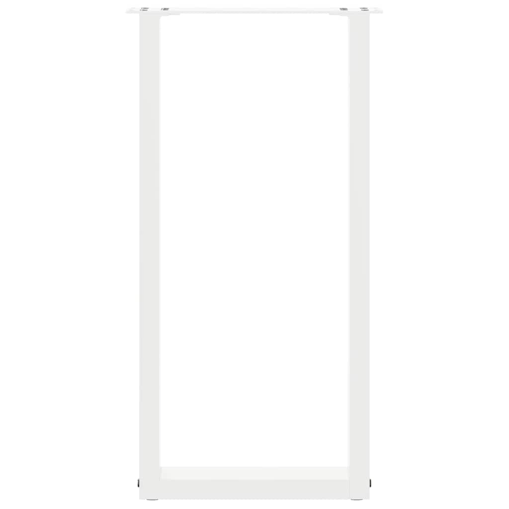vidaXL Console Table Legs U-Shaped 2 pcs White 28x(72-73) cm Steel