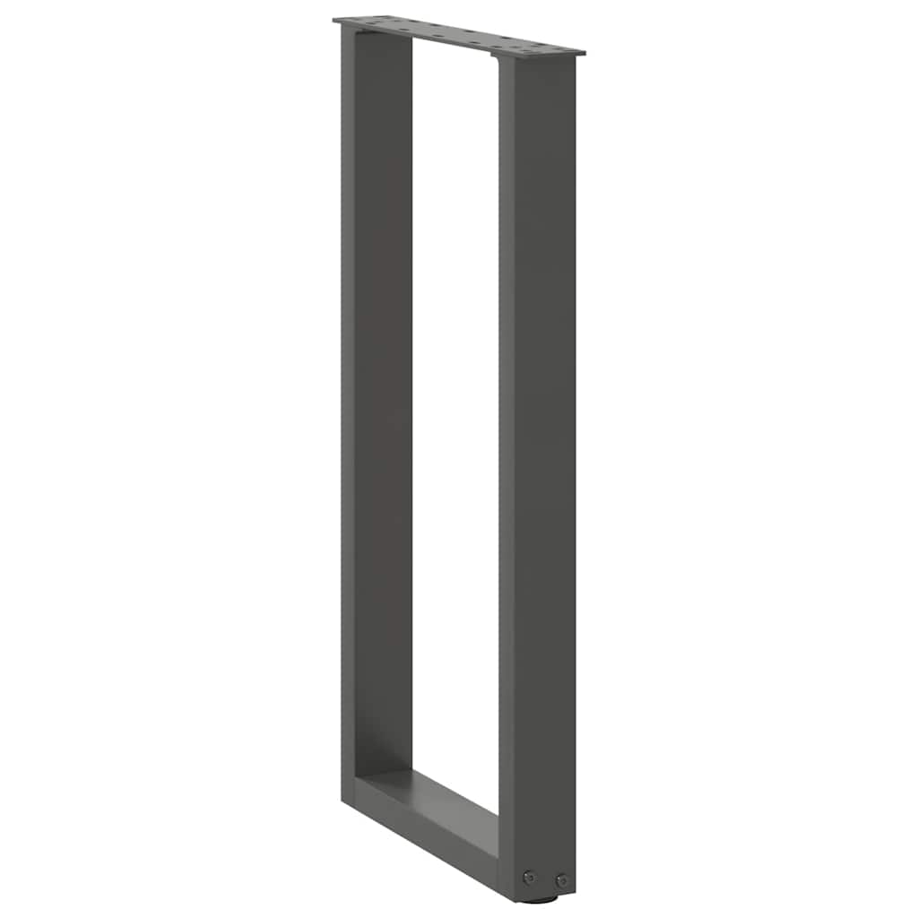 vidaXL Console Table Legs U-Shaped 2 pcs Anthracite 28x(72-73) cm Steel