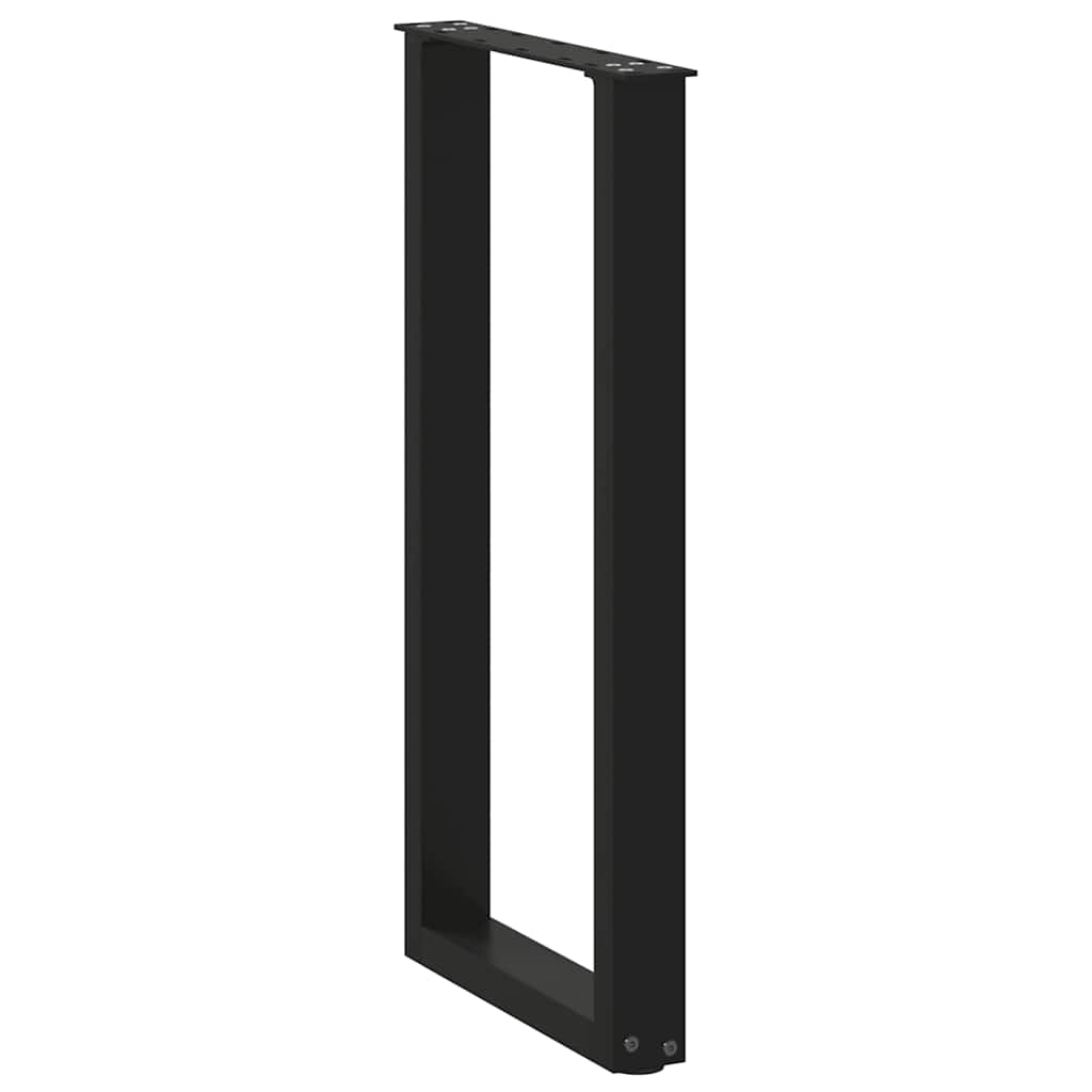 vidaXL Console Table Legs U-Shaped 2 pcs Black 38x(72-73) cm Steel
