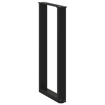 vidaXL Console Table Legs U-Shaped 2 pcs Black 38x(72-73) cm Steel