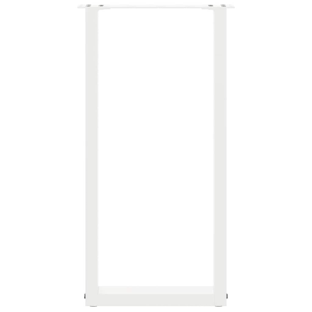 vidaXL Console Table Legs U-Shaped 2 pcs White 38x(72-73) cm Steel