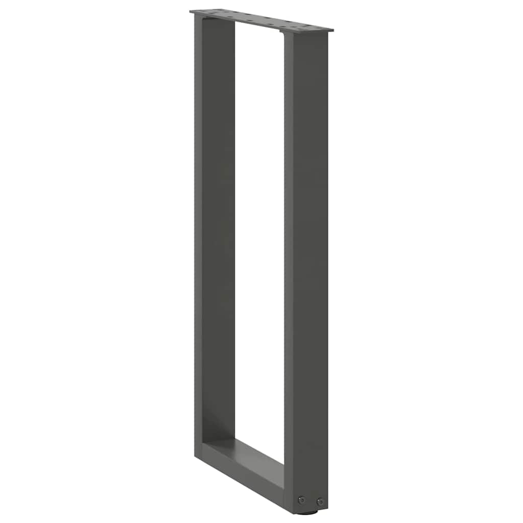 vidaXL Console Table Legs U-Shaped 2 pcs Anthracite 38x(72-73) cm Steel