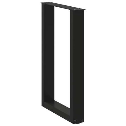 vidaXL Dining Table Legs U-Shaped 2 pcs Black 50x(72-73) cm Steel