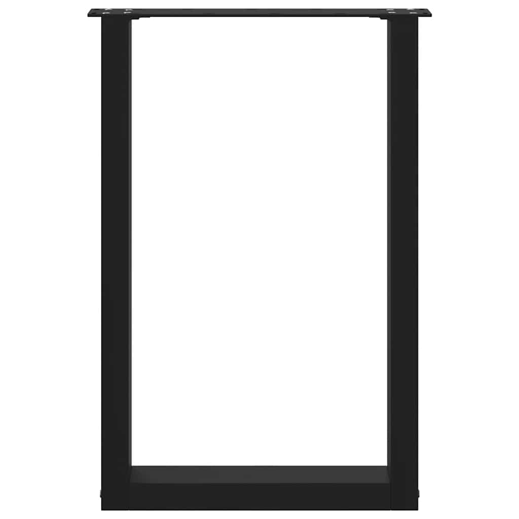 vidaXL Dining Table Legs U-Shaped 2 pcs Black 50x(72-73) cm Steel