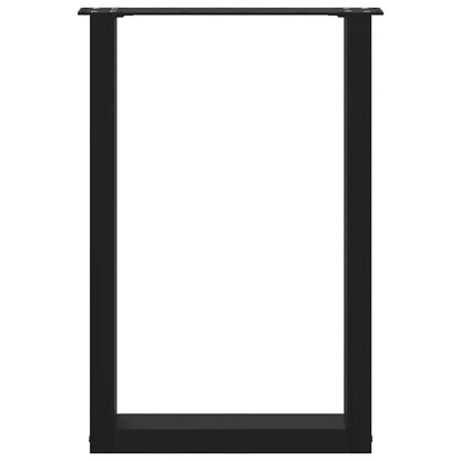 vidaXL Dining Table Legs U-Shaped 2 pcs Black 50x(72-73) cm Steel