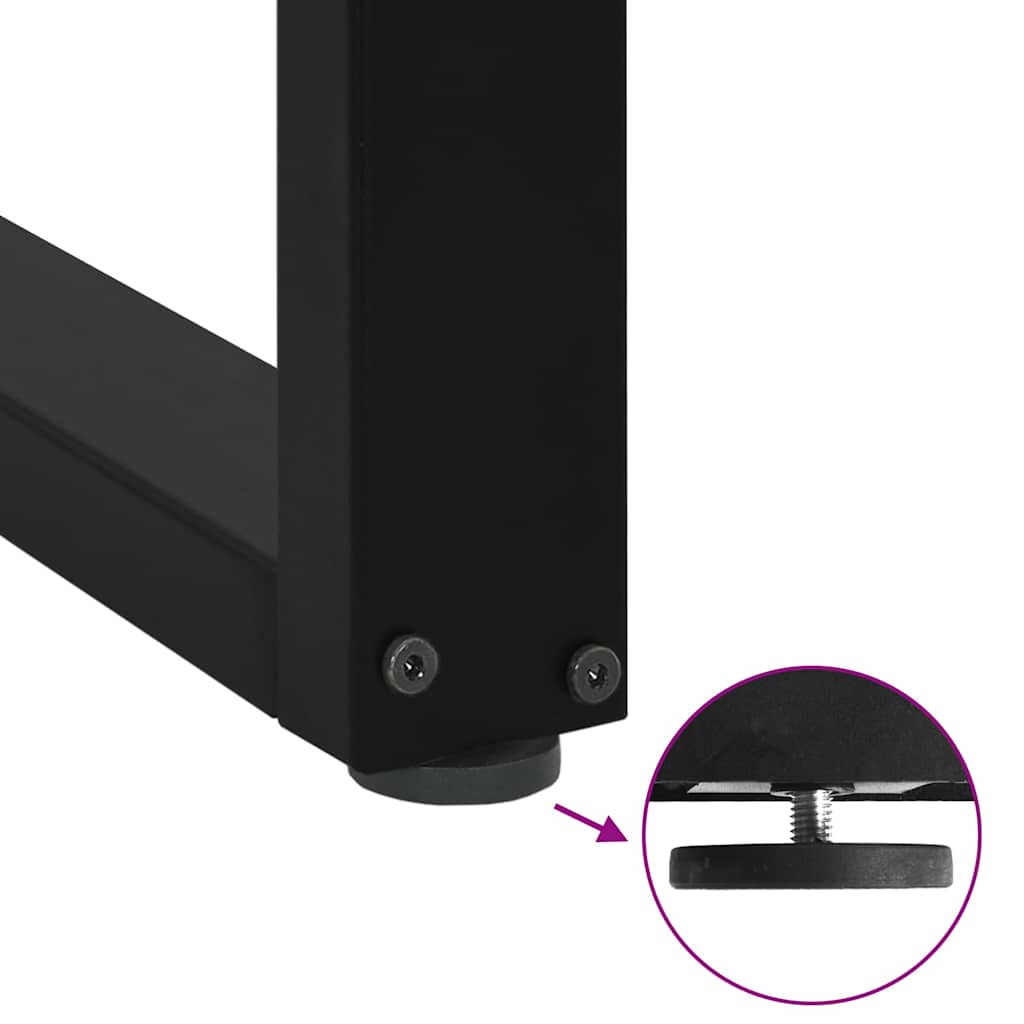 vidaXL Dining Table Legs U-Shaped 2 pcs Black 50x(72-73) cm Steel