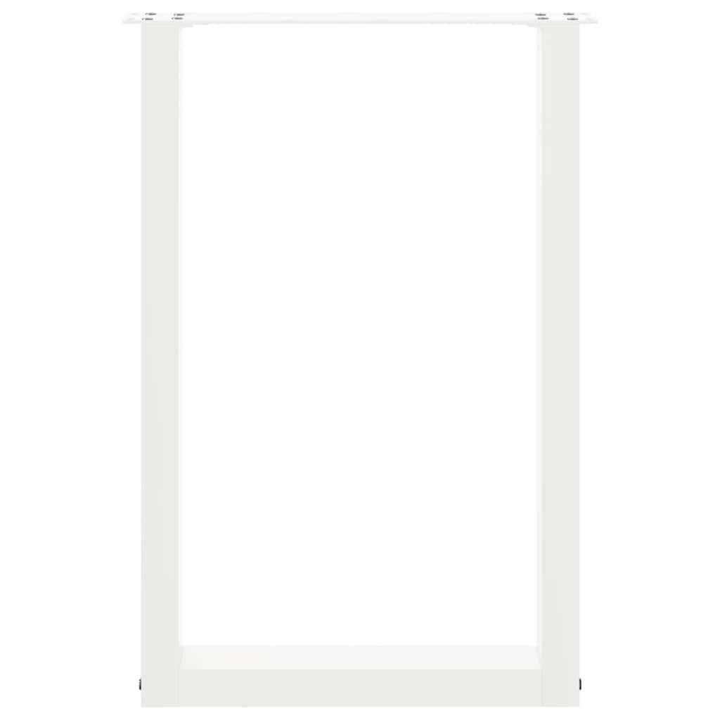 vidaXL Dining Table Legs U-Shaped 2 pcs White 50x(72-73) cm Steel