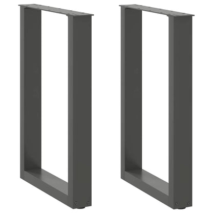vidaXL Dining Table Legs U-Shaped 2 pcs Anthracite 50x(72-73) cm Steel