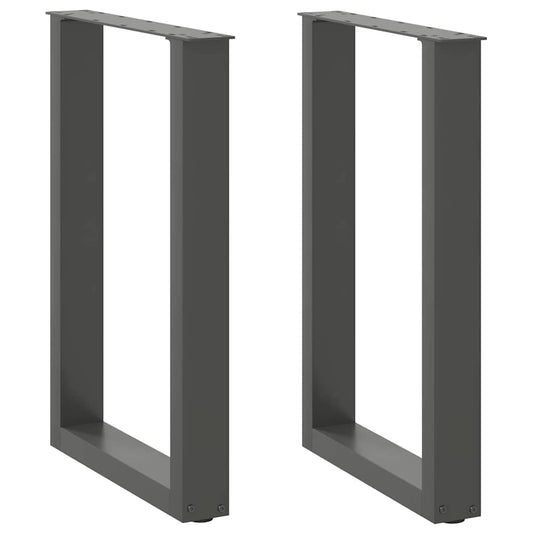vidaXL Dining Table Legs U-Shaped 2 pcs Anthracite 50x(72-73) cm Steel